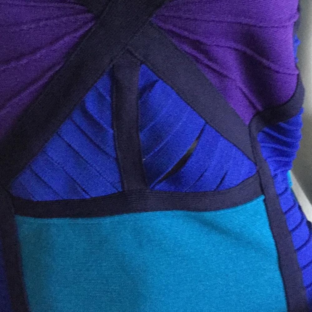 SOLD ON M3rc@r! Sexy Bandage Bodycon peep holes dress size L - Picture 2 of 5